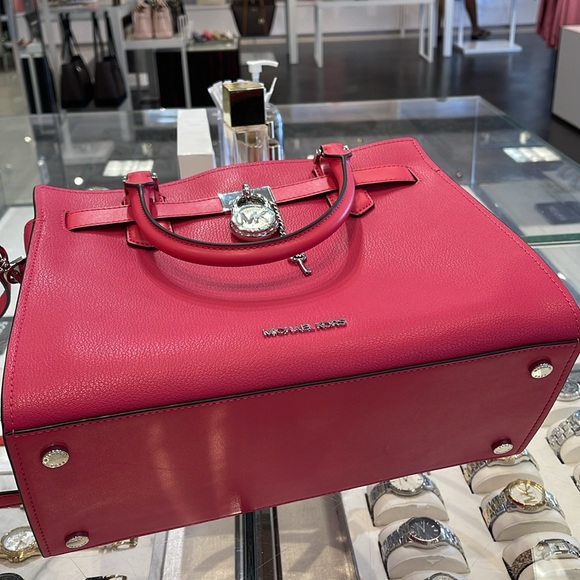 MICHAEL KORS HAMILTON MEDIUM SATCHEL 
 COLOR: Electric Pink 
NWT - Picture 11 of 16